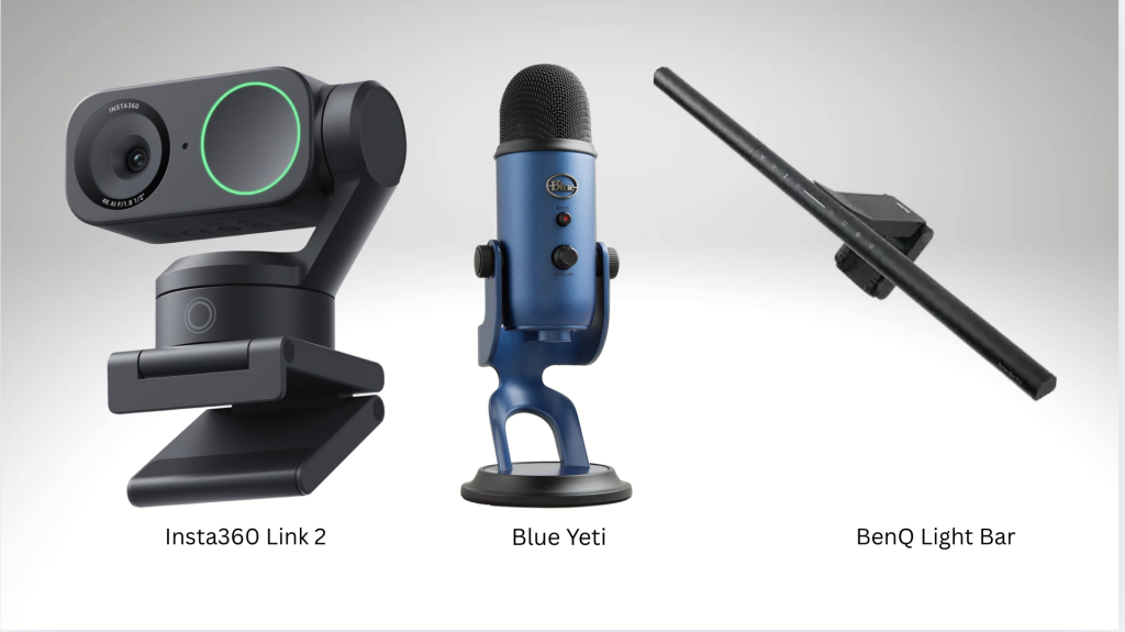 webcam microphone lighting setup